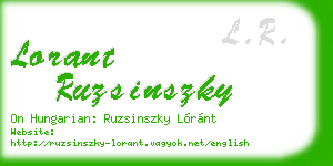 lorant ruzsinszky business card
