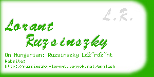 lorant ruzsinszky business card